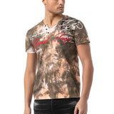 CT804-Heren T-Shirt met print-wassing – Regular Fit