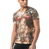 CT804-Heren T-Shirt met print-wassing – Regular Fit