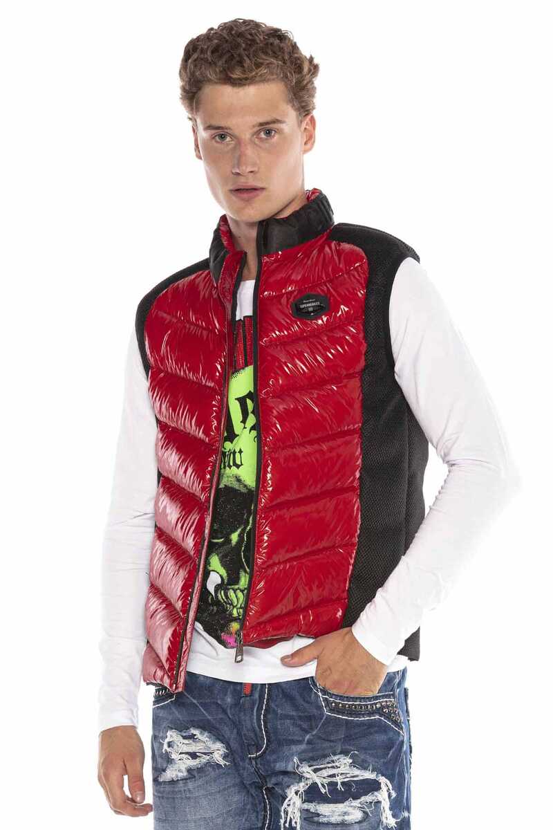 CW110 men's quilted vest with glossy look