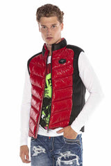 CW110 men's quilted vest with glossy look