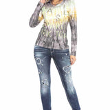 WD423 Damen Röhrenjeans im angesagten Destroyed-Look