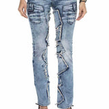 WD411 women comfortable jeans with striking patches