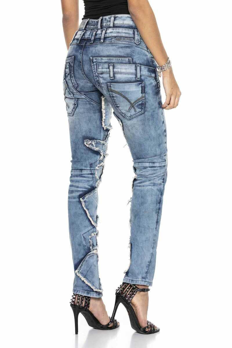 WD411 Jeans confortables femmes avec des patchs frappants