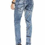 WD411 women comfortable jeans with striking patches