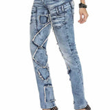 WD411 women comfortable jeans with striking patches