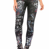 WD389 women Slim-Fit jeans with unique paint elements in straight fit