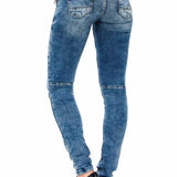 WD381 Women Straight jeans with cool embroidery elements