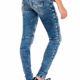 WD381 Women Straight jeans with cool embroidery elements