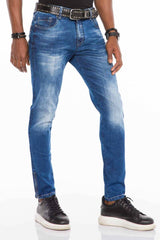 CD502 Herren Slim-Fit-Jeans mit cooler Waschung in Straight Fit