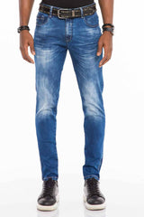 CD502 Herren Slim-Fit-Jeans mit cooler Waschung in Straight Fit