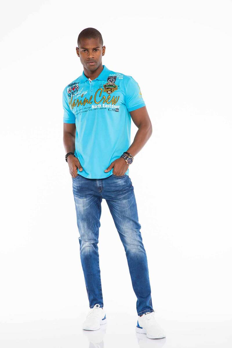 CD502 Herren Slim-Fit-Jeans mit cooler Waschung in Straight Fit