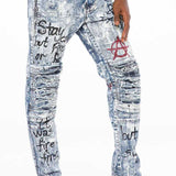 CD498 Herren Slim-Fit-Jeans im coolen Destroyed-Look
