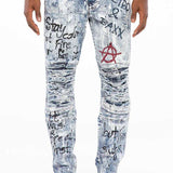 CD498 Herren Slim-Fit-Jeans im coolen Destroyed-Look