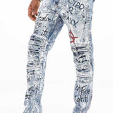 CD498 Herren Slim-Fit-Jeans im coolen Destroyed-Look