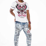 CD498 Herren Slim-Fit-Jeans im coolen Destroyed-Look