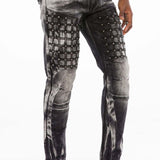 CD496 Herren Streetwear-Jeans mit Waschmuster
