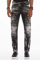 CD496 Heren Streetwear Jeans met Washing-Patroon