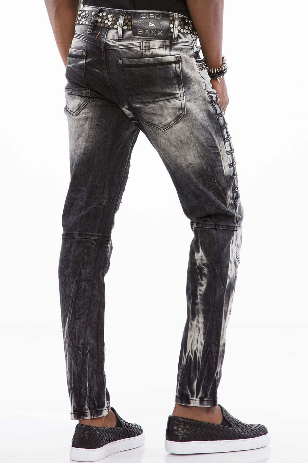 CD496 Heren Streetwear Jeans met Washing-Patroon