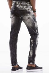 CD496 Heren Streetwear Jeans met Washing-Patroon