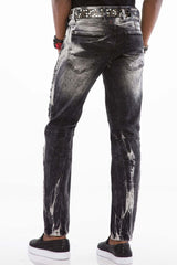 CD496 Heren Streetwear Jeans met Washing-Patroon