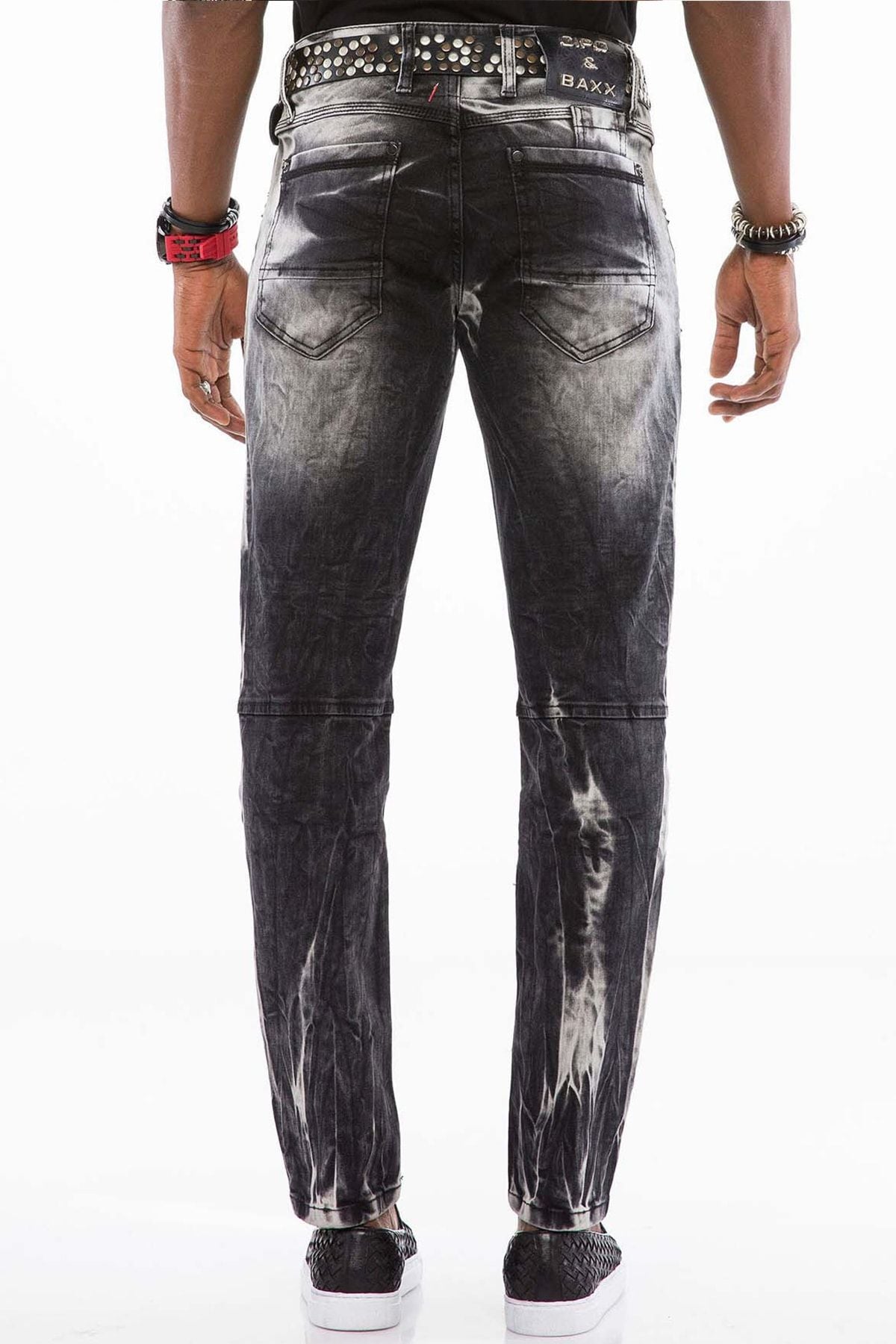 CD496 Heren Streetwear Jeans met Washing-Patroon
