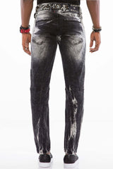 CD496 Heren Streetwear Jeans met Washing-Patroon