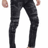 CD486A Herren Slim-Fit-Jeans im Used-Destroyed-Look