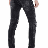 CD486A Herren Slim-Fit-Jeans im Used-Destroyed-Look