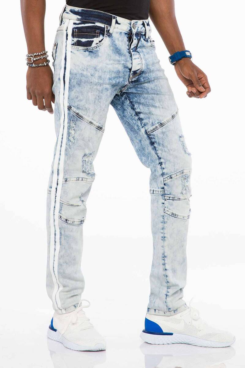 CD477 Los cómodos jeans de los hombres en el aspecto usado