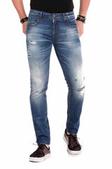 CD475 Los cómodos jeans de los hombres en el aspecto destruido