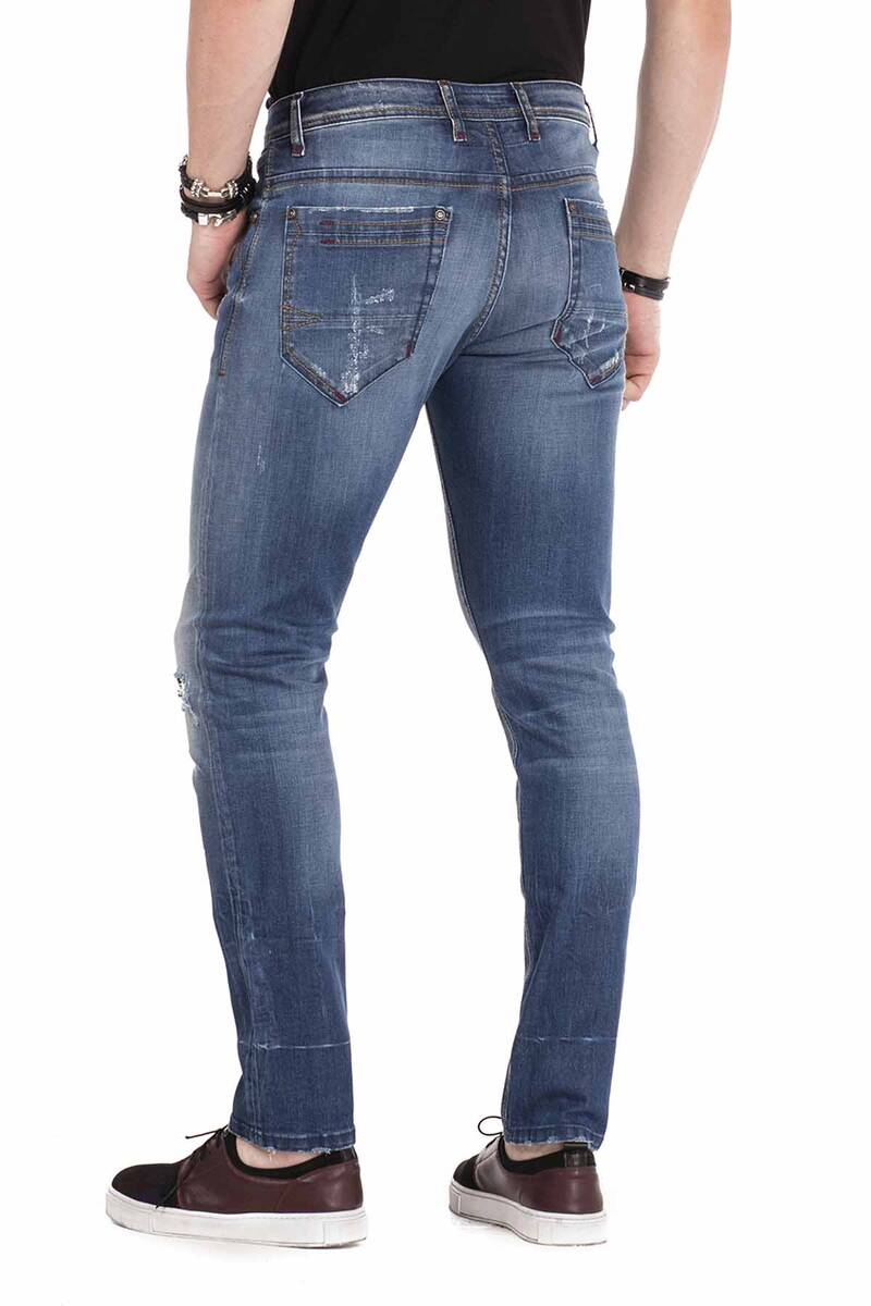 CD475 Los cómodos jeans de los hombres en el aspecto destruido