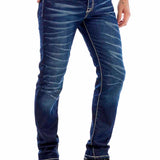 CD471 Jeans slim-fit pour hommes avec détails de lavage pointus