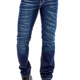 CD471 Jeans slim-fit pour hommes avec détails de lavage pointus