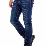 CD471 Jeans slim-fit pour hommes avec détails de lavage pointus