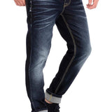 CD468 Jeans homme coupe regular avec un lavage prononcé