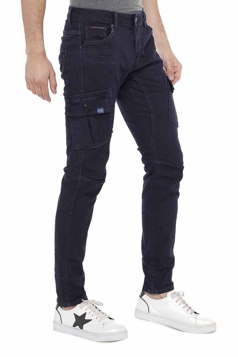 CD454 Jeans slim pour hommes avec poches latérales