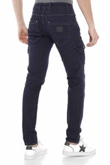 CD454 Jeans slim pour hommes avec poches latérales