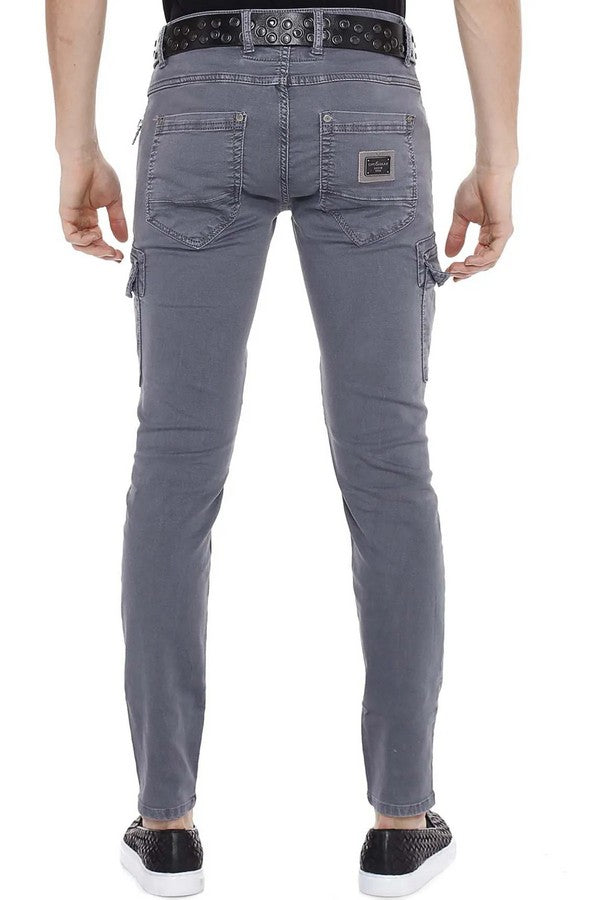 CD454 Jeans slim pour hommes avec poches latérales