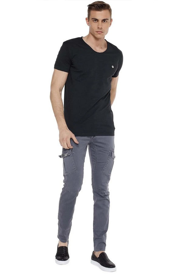 CD454 Jeans slim pour hommes avec poches latérales