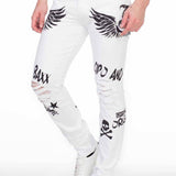 CD444 Men's Röhrenjeans with great print motifs in Straight Fit