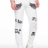 CD444 Men's Röhrenjeans with great print motifs in Straight Fit