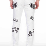 CD444 Men's Röhrenjeans with great print motifs in Straight Fit
