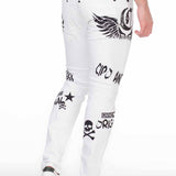 CD444 Men's Röhrenjeans with great print motifs in Straight Fit