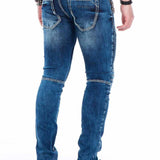 CD437 Jeans confortable pour hommes avec zips décoratifs cools