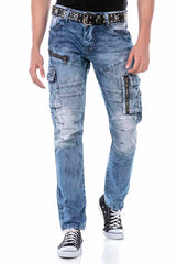 CD679 bequeme Jeans in trendiger Used-Optik