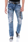 CD679 bequeme Jeans in trendiger Used-Optik
