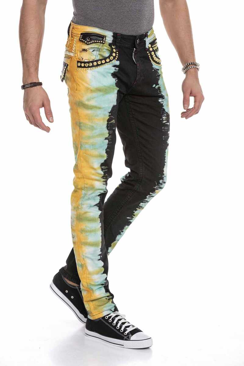 CD664 Herren Slim-fit-Jeans im extravaganten Look