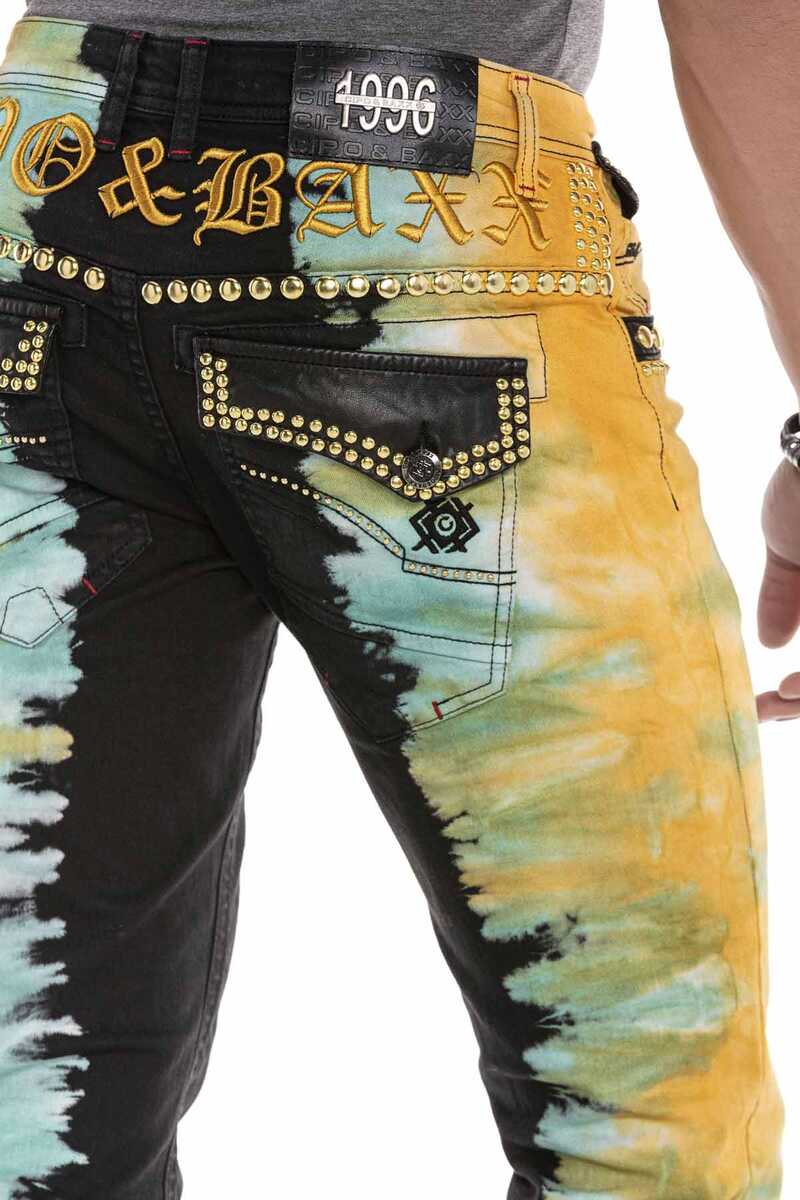 CD664 Herren Slim-fit-Jeans im extravaganten Look