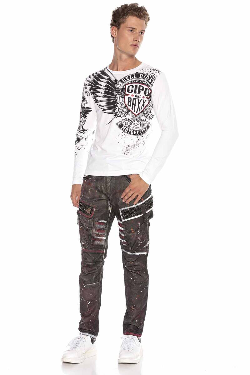 CD636 Jeans cómodos para hombres en una apariencia extravagante