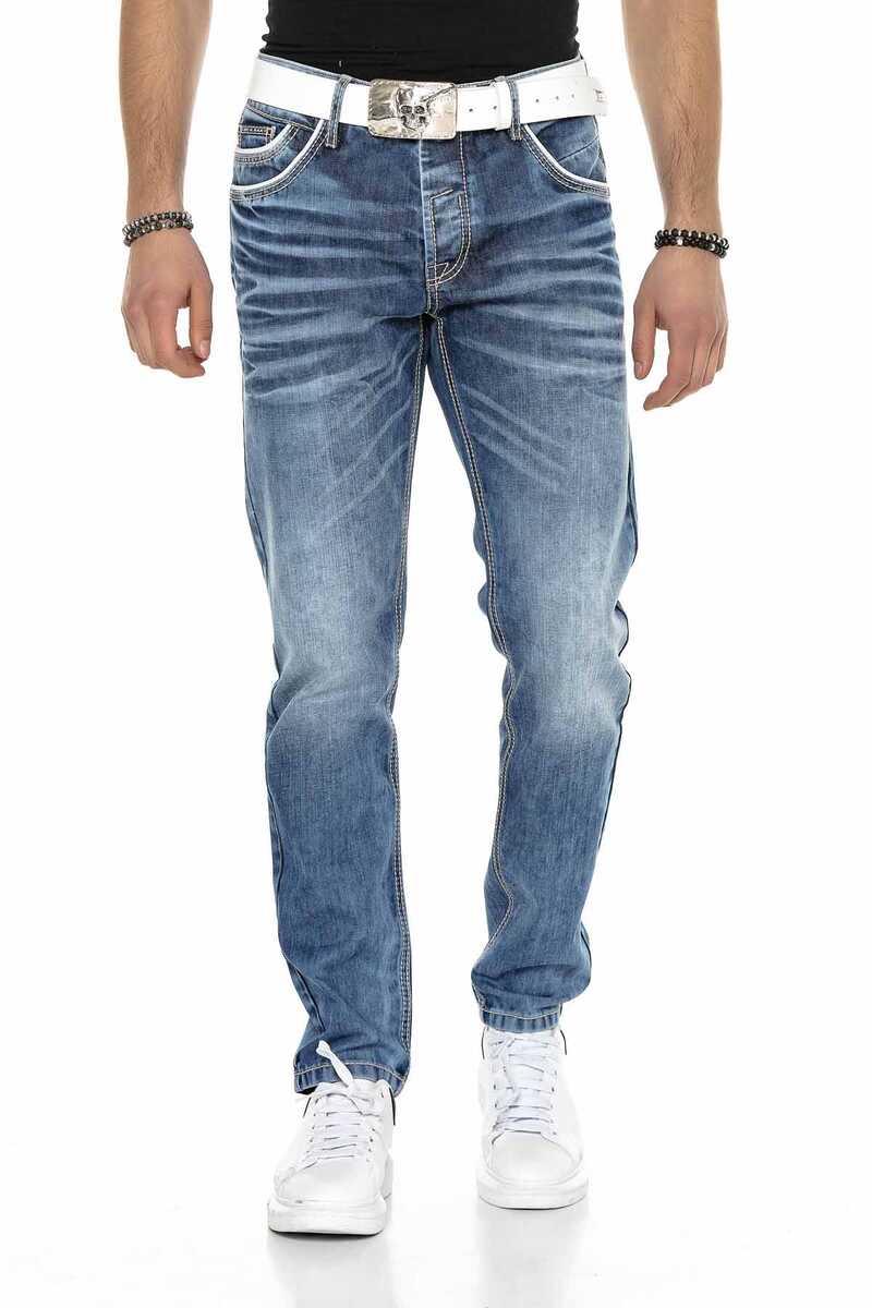 CD622 Men Straight Fit-Jeans con lavado frío